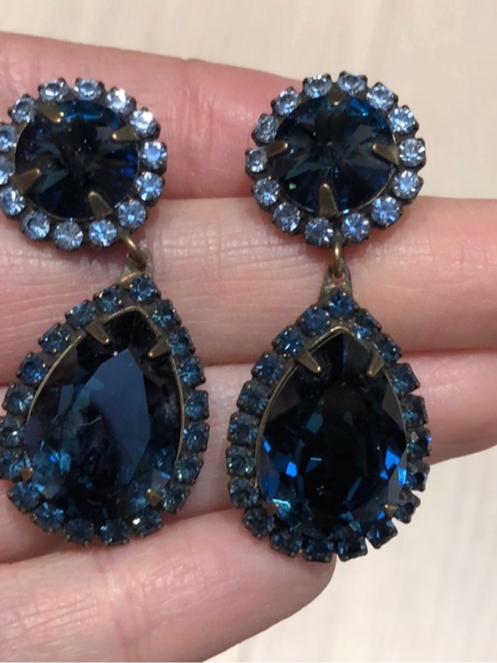 DANNIJO blue crystal tear drop earrings